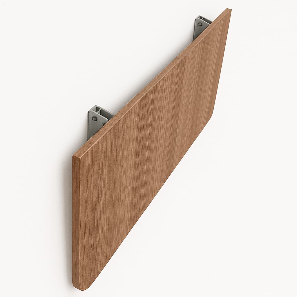 Mesa Dobravel Retratil de Parede Suspensa Borda Redonda Para Quarto Sala Banheiro Cozinha Amadeirado