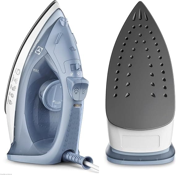 Ferro de passar seco e vapor Electrolux base antiaderente vapor vertical extra 1200W cabo 1,35m azul ESI10 127v